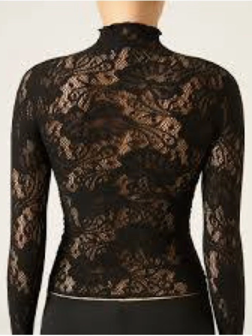 Calzedonia Lace Mock Neck Top - Picture 4 of 6